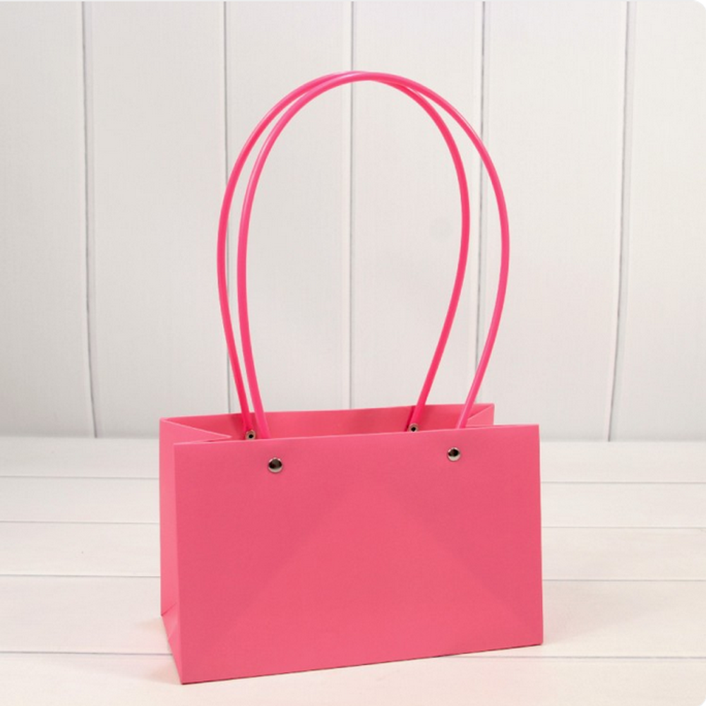 Пакет подарочный 22х13,5х10,5 Ваза для цветов (Розовый)