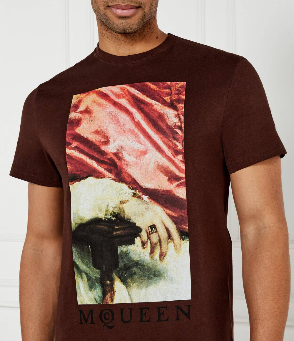 Футболка Alexander McQueen - коричневый(815011 QTADA)