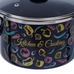 Кастрюля сталь, эмал, 3 л, с крыш, Сантэкс, Микс овощной, 1-2230112, индукц