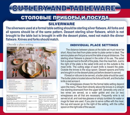 Стенд "Столовые приборы и посуда"