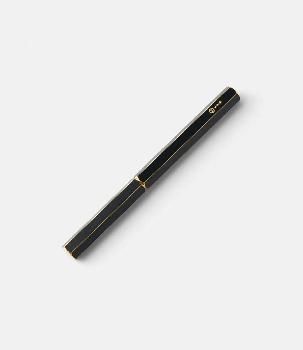 Ystudio Classic Revolve Rollerball Pen Black — ручка-роллер из латуни