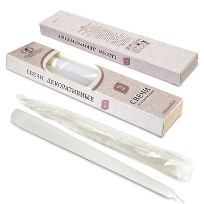 Свеча античная белая 2 шт/уп