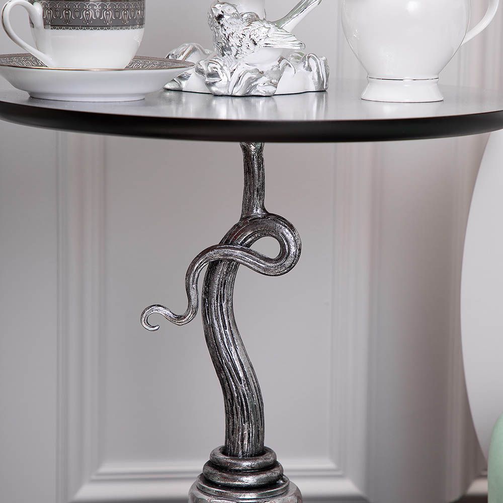 Столик декоративный с серебрянной столешницей Яблоко Евы Сильвер Пиони