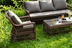 "Гранд Латте" лаунж-зона из искусственного ротанга, цвет коричневый