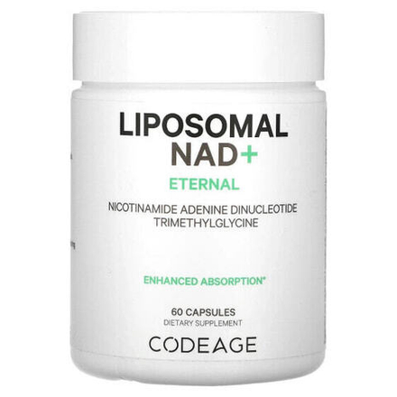 Витамины группы B Codeage, Liposomal NAD +, Eternal, никотинамид аденин динуклеотид триметилглицин, 60 капсул