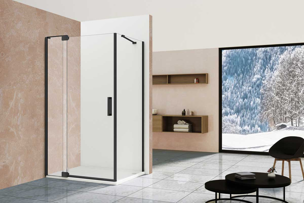 Душевой уголок Экстра (Extra) Vincea VSR-1E111280CLB, 1100/1200*800, черный, стекло прозрачное
