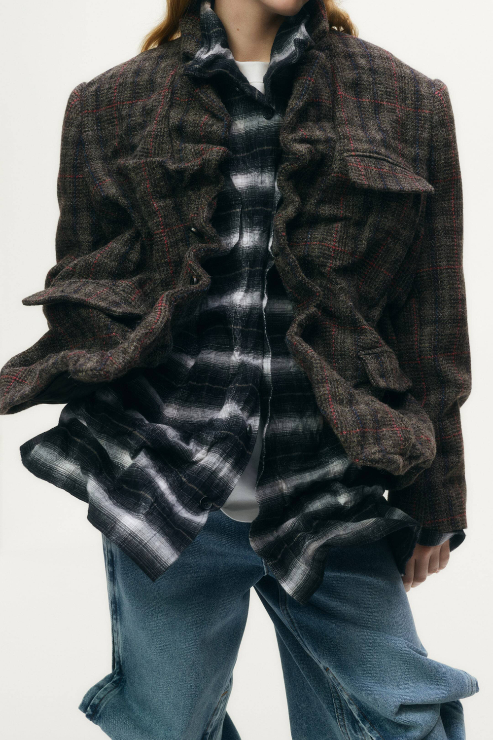 H&M - Glenn Martens Блейзер из смесовой шерсти, темно-коричневый