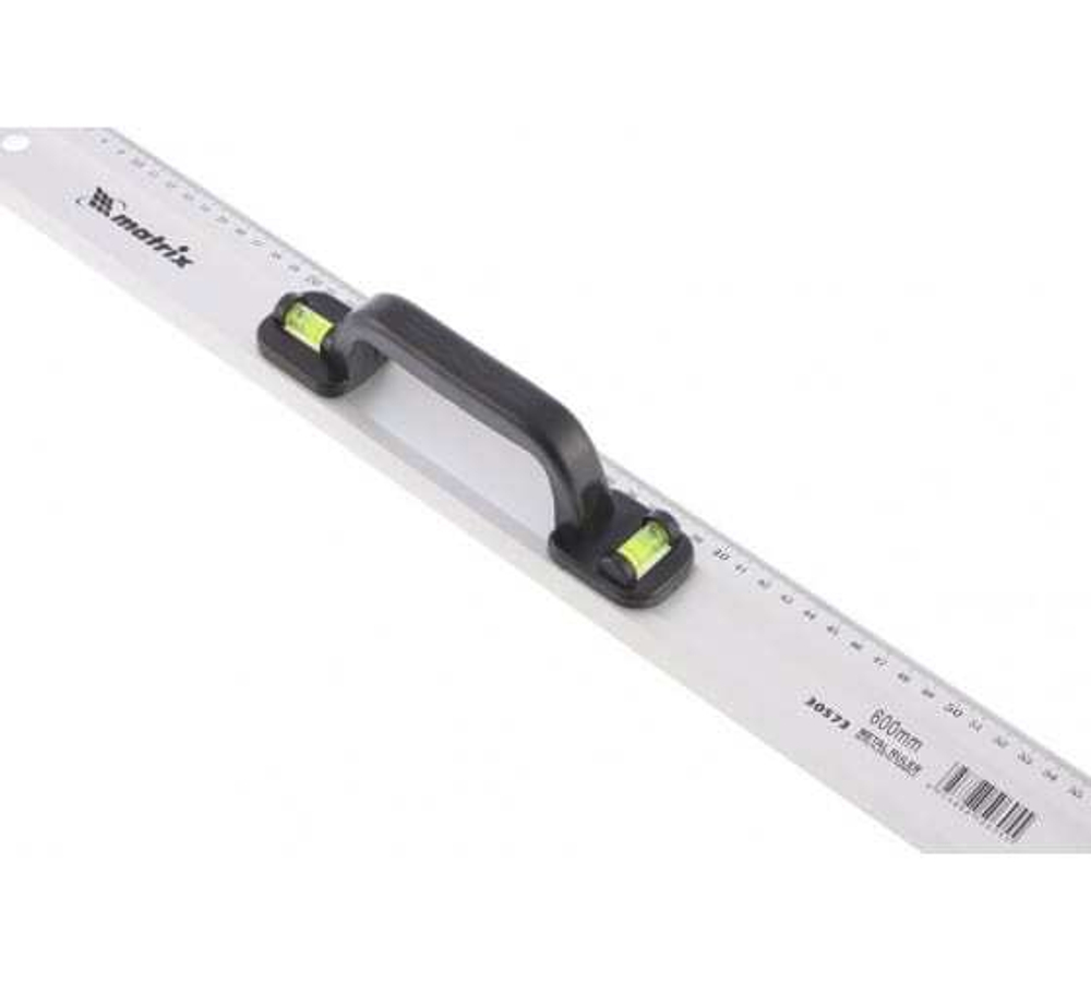 ЛИНЕЙКА-УРОВЕНЬ MATRIX 600ММ МЕТАЛЛИЧЕСКАЯ ПЛАСТ/РУЧКА 30573