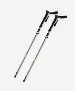 Палки треккинговые BERGER Hiking Peak 120-135 см, 4-секц, тем-сер./горчичн