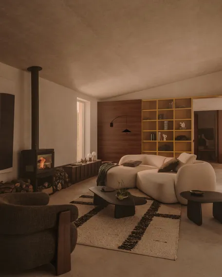 Кресло Granite на 3 ножках, зеленый шенилл, массив ясеня в отделке орех