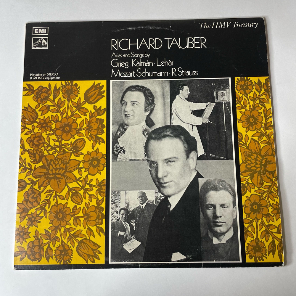 Винтажная виниловая пластинка Richard Tauber, Grieg, Kalman, Lehar, Mozart, Schumann, R. Strauss, Arias And Songs By (Англия 1972)