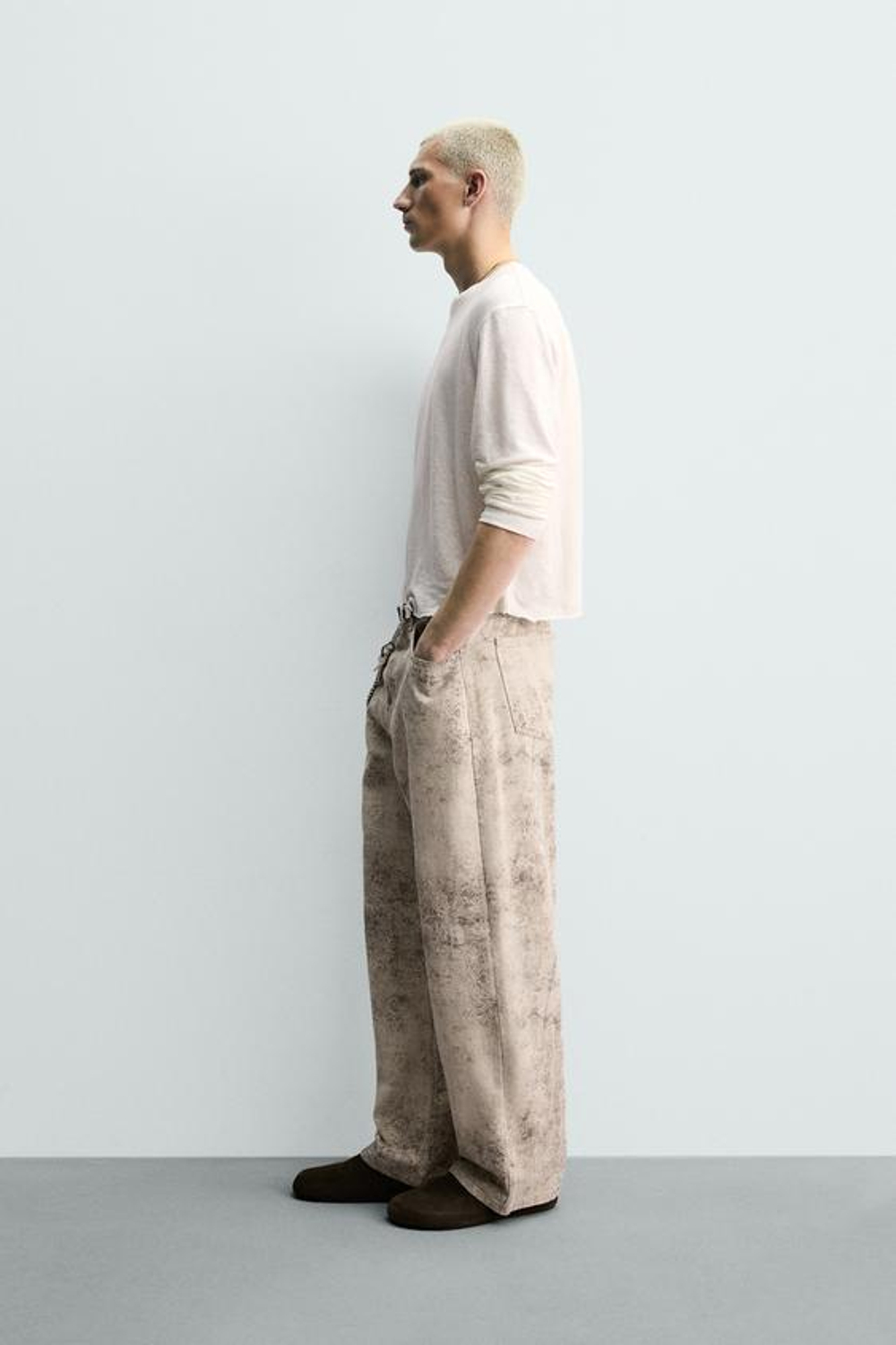 ZARA БРЮКИ BAGGY С АБСТРАКТНЫМ ПРИНТОМ, С ПРИНТОМ