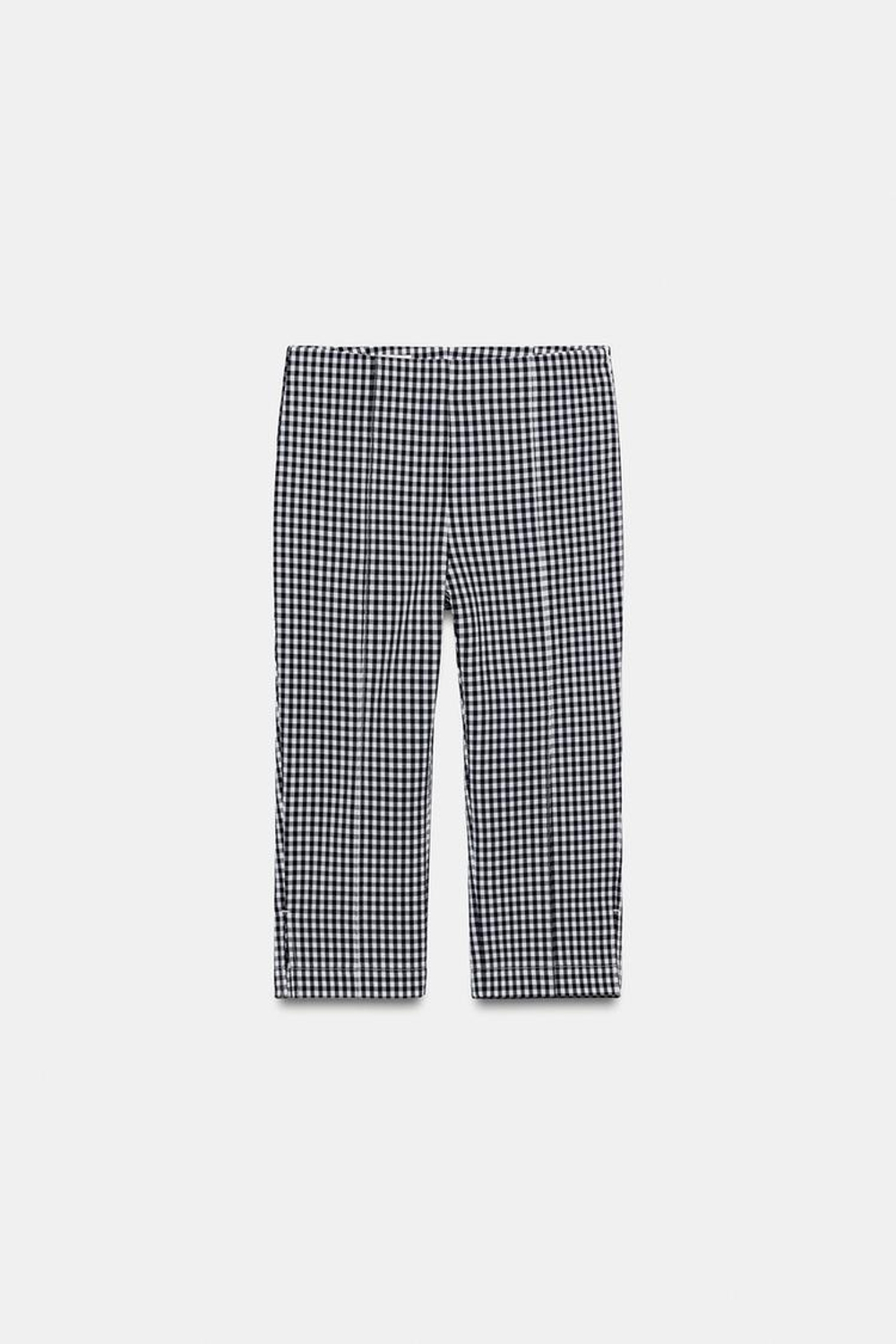 ZARA БРЮКИ КАПРИ В КЛЕТКУ ВИШИ, ТЕМНО-СИНИЙ/БЕЛЫЙ