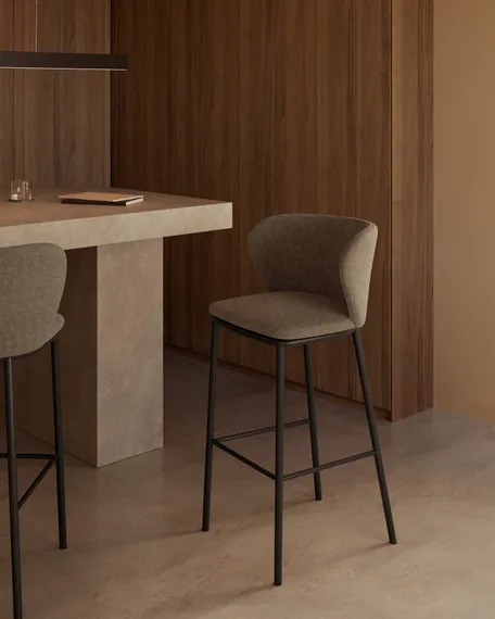 Барный стул Ciselia 75 см, светло-коричневый шенилл