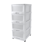 Комод 4 ящика "Клиер" 400*500*985 на колесиках, цвет белый