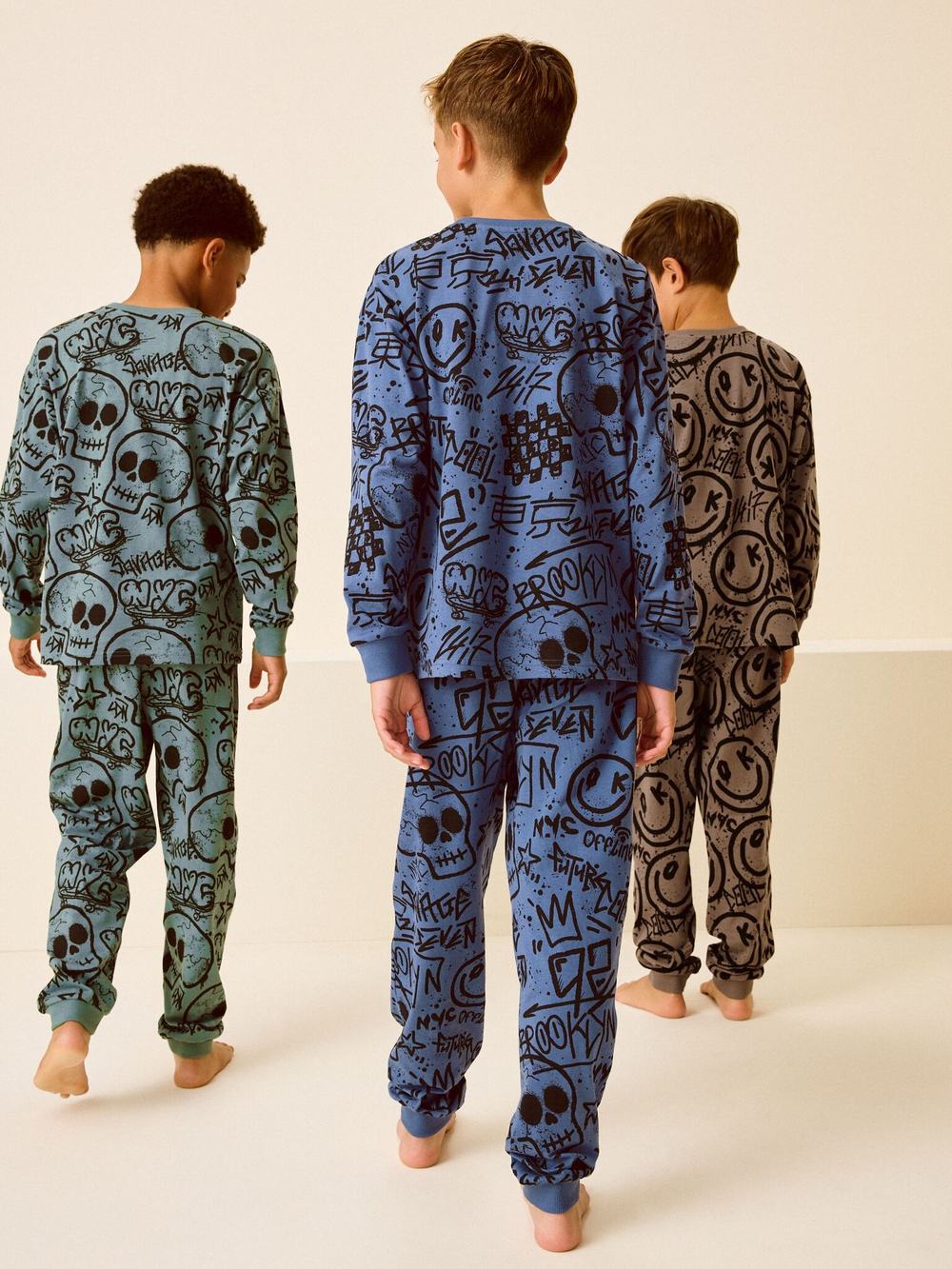 Пижама для мальчика Next B84-141, 3 шт., Коричневый, Синий, Бирюзовый