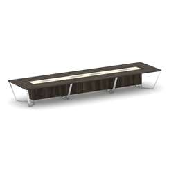 Steel Meet Стол переговорный прямоугольный MM-PR.B.SP-18 Дуб Мали/Ваниль Глянец/Нержавеющая Сталь/Хр