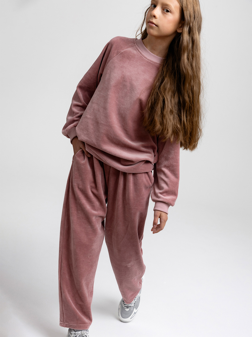 Велюровый комплект Mjölk (свитшот и брюки) Desert Rose