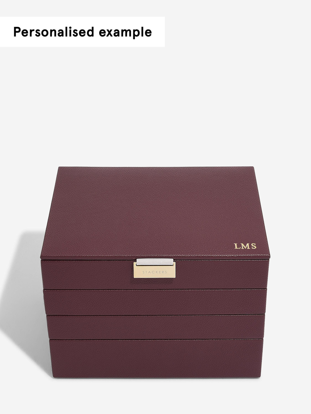 Органайзер для украшений и часов Stackers Classic Jewellery Box, 4 секции - Burgundy (Burgundy / бордовый / Burgundy / 600 / 700 / Органайзер-косметичка с крышкой)