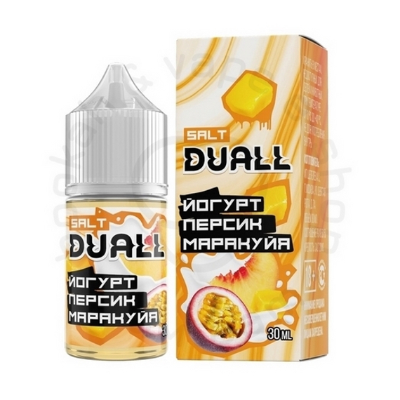 Безникотиновая жидкость для ЭСДН DUALL ZERO с ароматом йогурта, персика и маракуйи, 28мл, 0мг/см3 (M