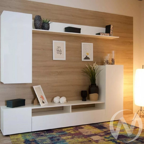 Гостиная Диаманд (белый/белый глянец)