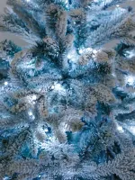 Заснеженная ель с гирляндой «Россо» холодный свет (Литая+пвх) от 1.2 до 2.4 м