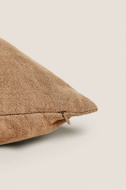 ZARA HOME ЛЬНЯНОЙ ЧЕХОЛ ДЛЯ ДЕКОРАТИВНОЙ ПОДУШКИ XXL, РЫЖЕВАТО-КОРИЧНЕВЫЙ