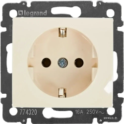 Розетка одинарная с заземлением Legrand Valena (скрытая установка) - Слоновая кость 10 шт