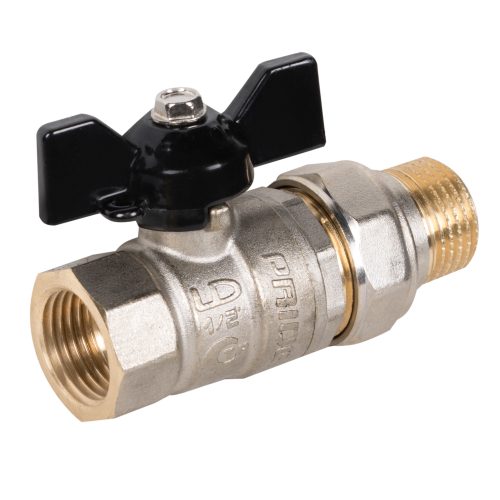 Кран шаровой латунный LD Pride 47.15.В-ГШ.Б Ду 15 Ру 40 вн-американка, (бабочка)