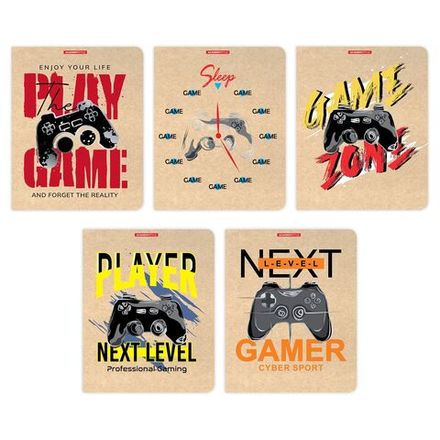 Тетрадь А5 48л кл. Academy Style "Джойстики" карфт, тисн.фольгой