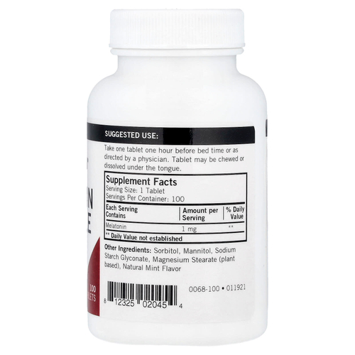 Kirkman Labs, Мелатонин, жевательные таблетки, 1 мг, 100 таблеток