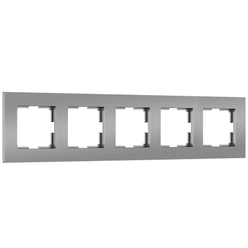 Рамка на 5 постов Slab (серебро матовый) W0052965