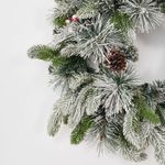 Рождественский венок заснеженный с гирляндой «Froid» (Литая +пвх) 60 см