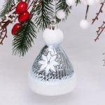 Ёлочная игрушка «Новогодняя шапочка» 6,5*6,5*9,5 см, голубой