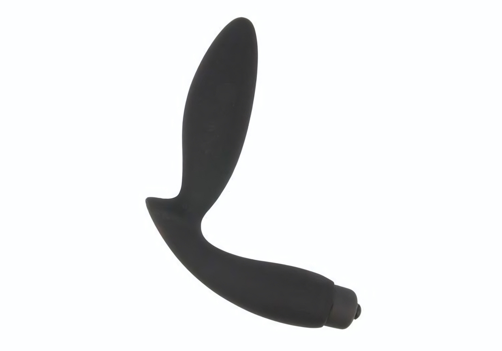 Чёрный вибростимулятор простаты Sex Expert Vibe Pleasure (Цвет: черный)