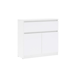 Комод Челси 800 (1 ящик 2 двери), Белый глянец холодный, Белый