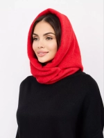 Капор зимний вязаный капюшон на флисе