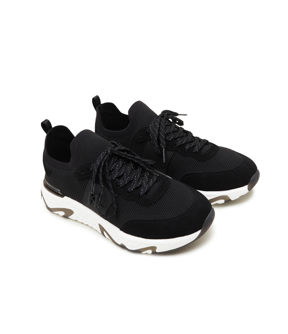 Кожаные кроссовки blaze monogram kc knit mix Karl Lagerfeld - черный(KL52440)