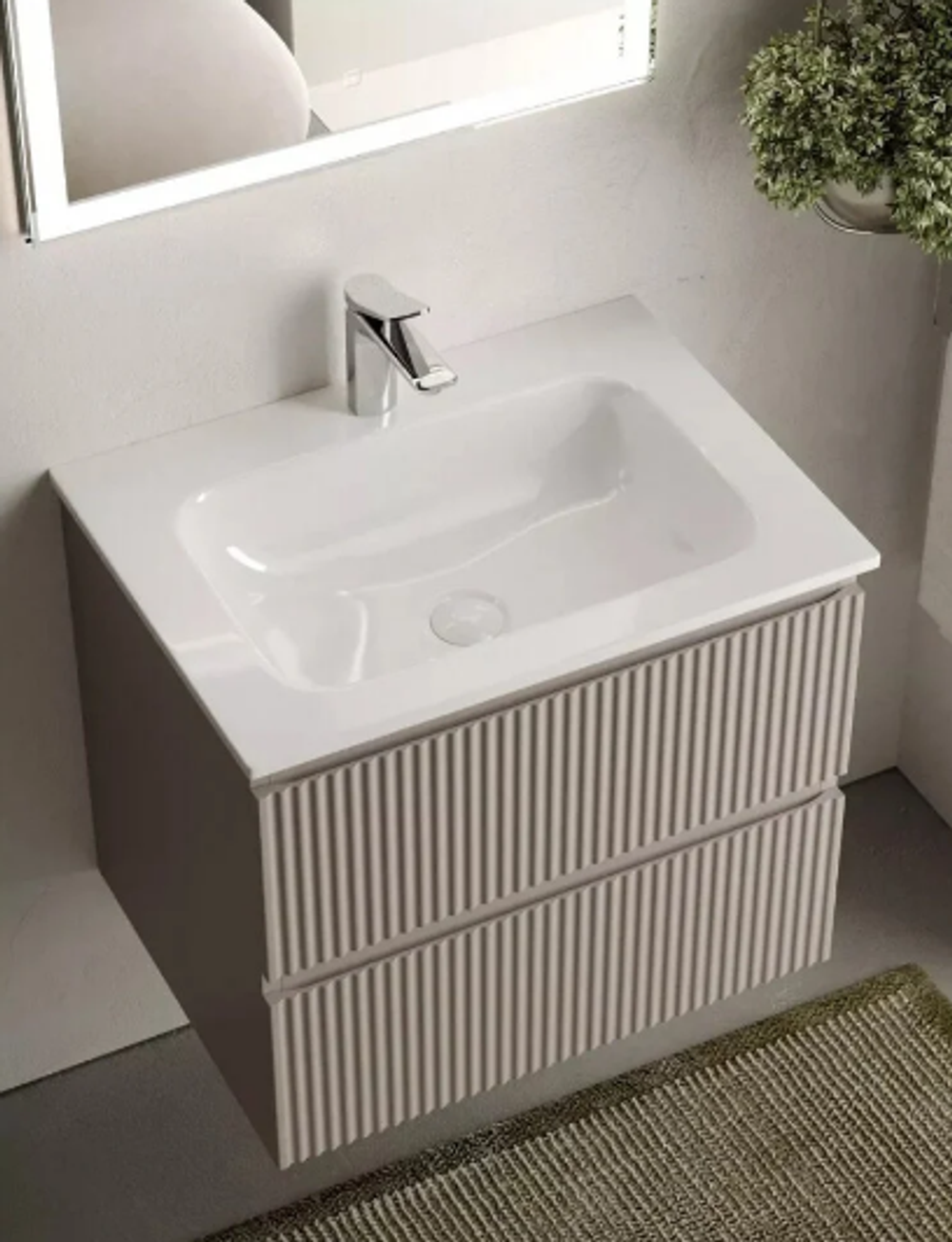Тумба подвесная SANCOS Snob R 590х445х500, c двумя ящиками оснащенными доводчиками, Doha Soft, арт.SNR60SM