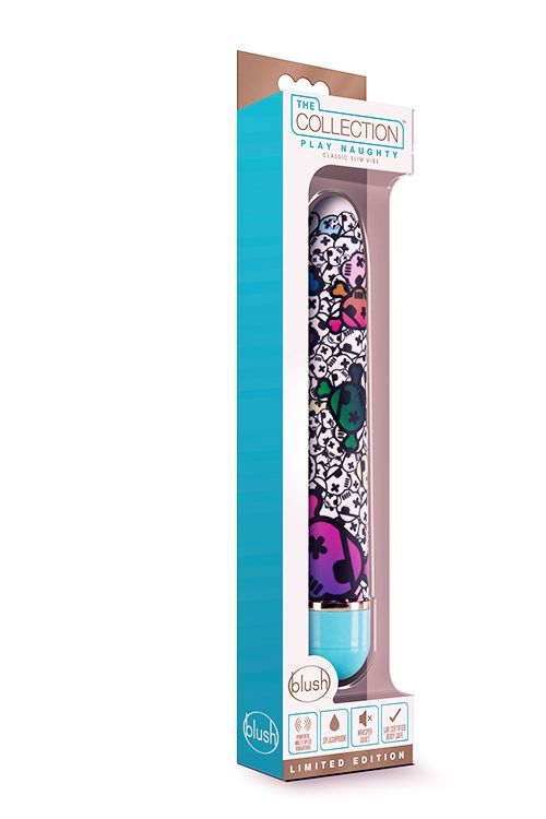 Blush Novelties The Collection Play Naughty – классический вибромассажёр с ярким принтом, влагозащитный, 17,8 см