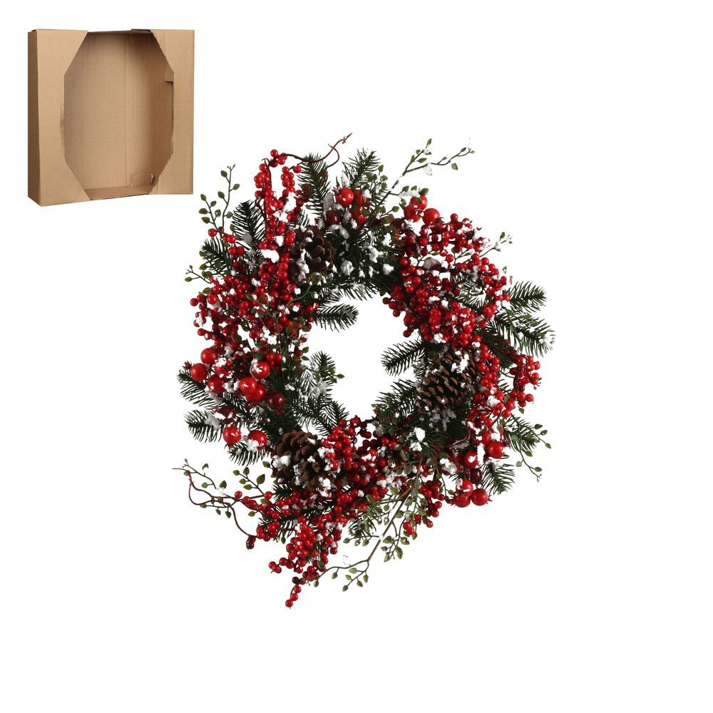 Венок 40см House of Seasons Айден красный