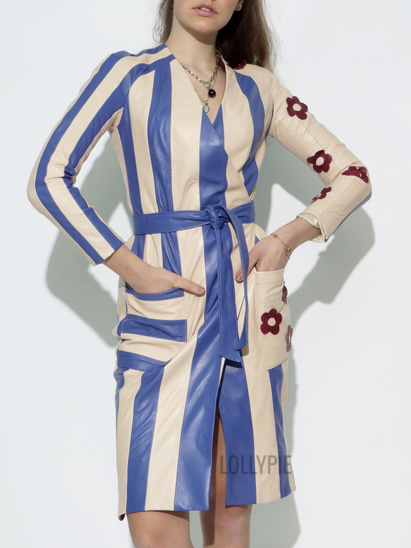 Платье из натуральной кожи на запах