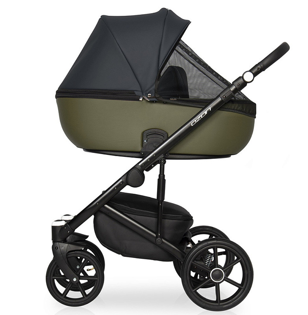 Детская коляска Riko Basic Ozon 3 в 1 02 черно-зеленый