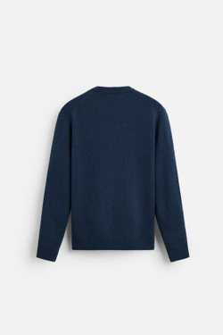 ZARA СВИТЕР ИЗ ШЕРСТИ И КАШЕМИРА, СИНИЙ