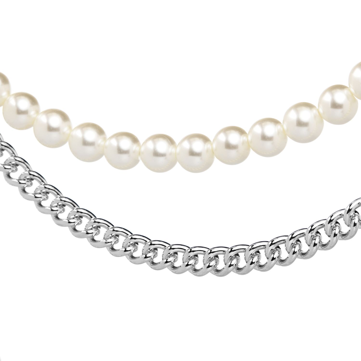 Колье Silver Layered Necklace With Pearls