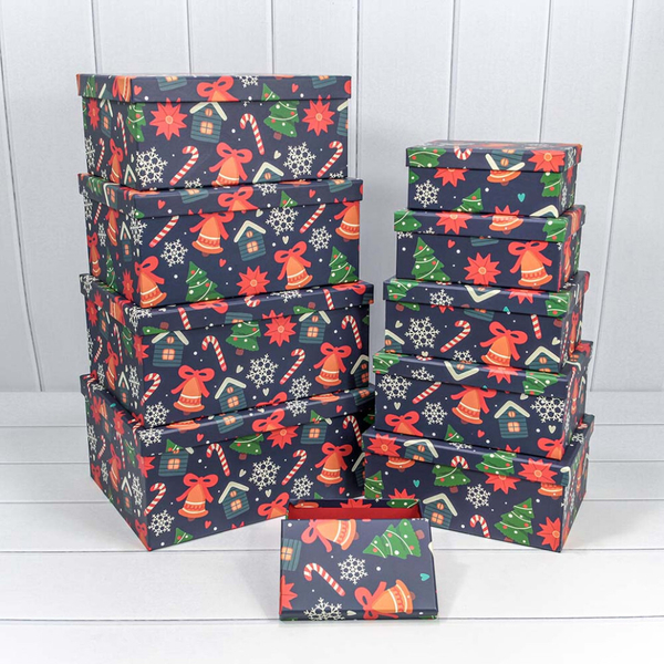 
          Коробка 34 х 26 х 15.3 см Набор 10 шт "Новый год" (Синий)