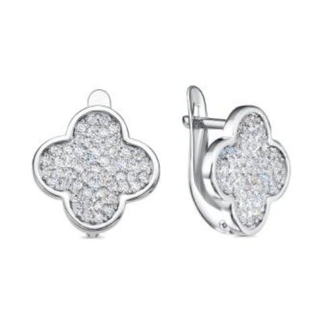 Серьги из серебра с фианитами