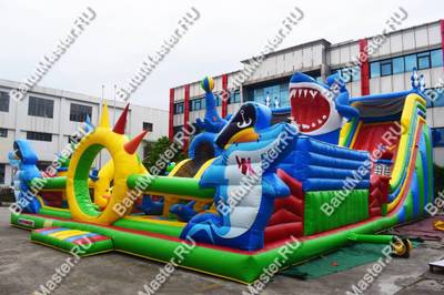 Коммерческий надувной батут "Осьминоги и акулы" 17*10*8 м B-14657