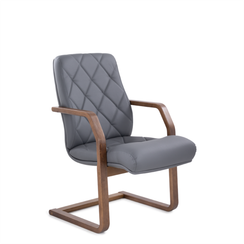 Кресло К-10 Верона Н/п дерево D8 (темный орех) Z71 (серый)