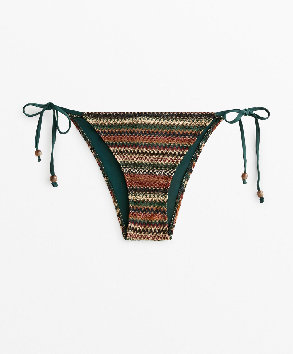 OYSHO Трусы-бикини средней посадки, связанные крючком, зеленый